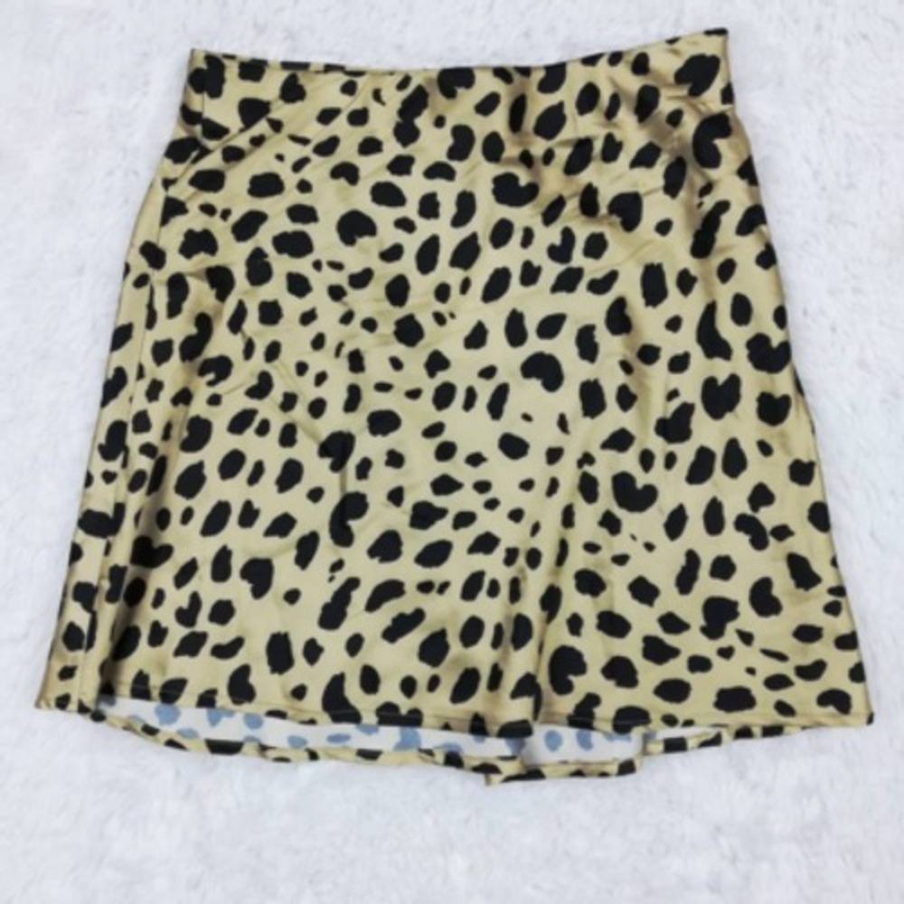 Elodie Skirt Womens A Line Multicolor Cheetah Print Mini Stretch Zip XS New